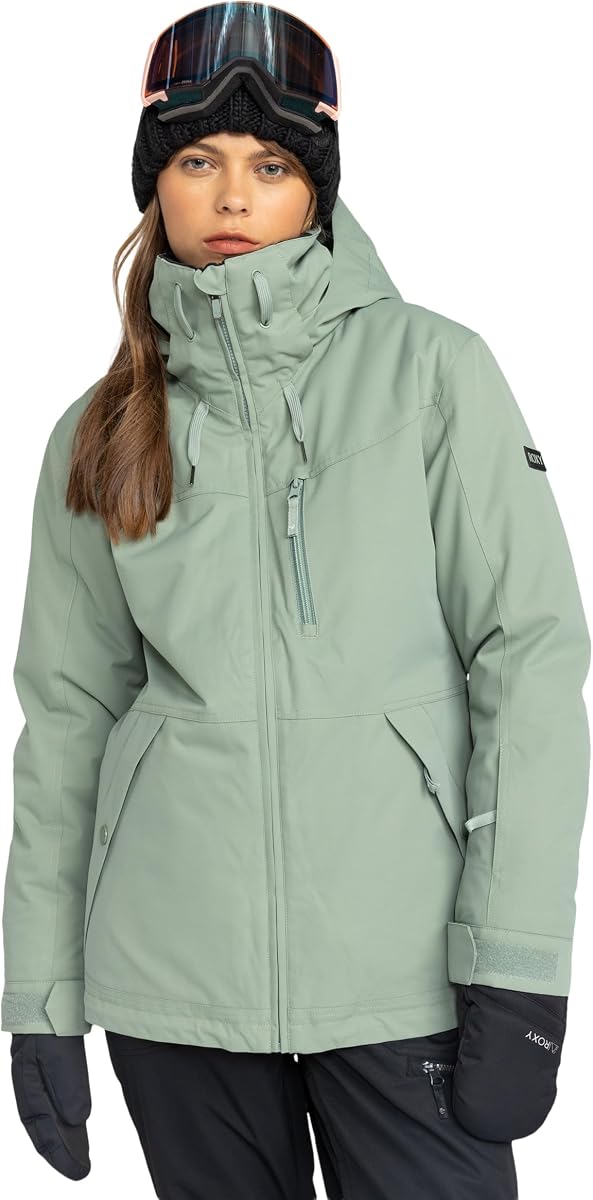 Roxy Presence Parka Mujer - Chaqueta de esquí impermeable 15k, con aislamiento, sin Pfas, tecnología Hydrosmart