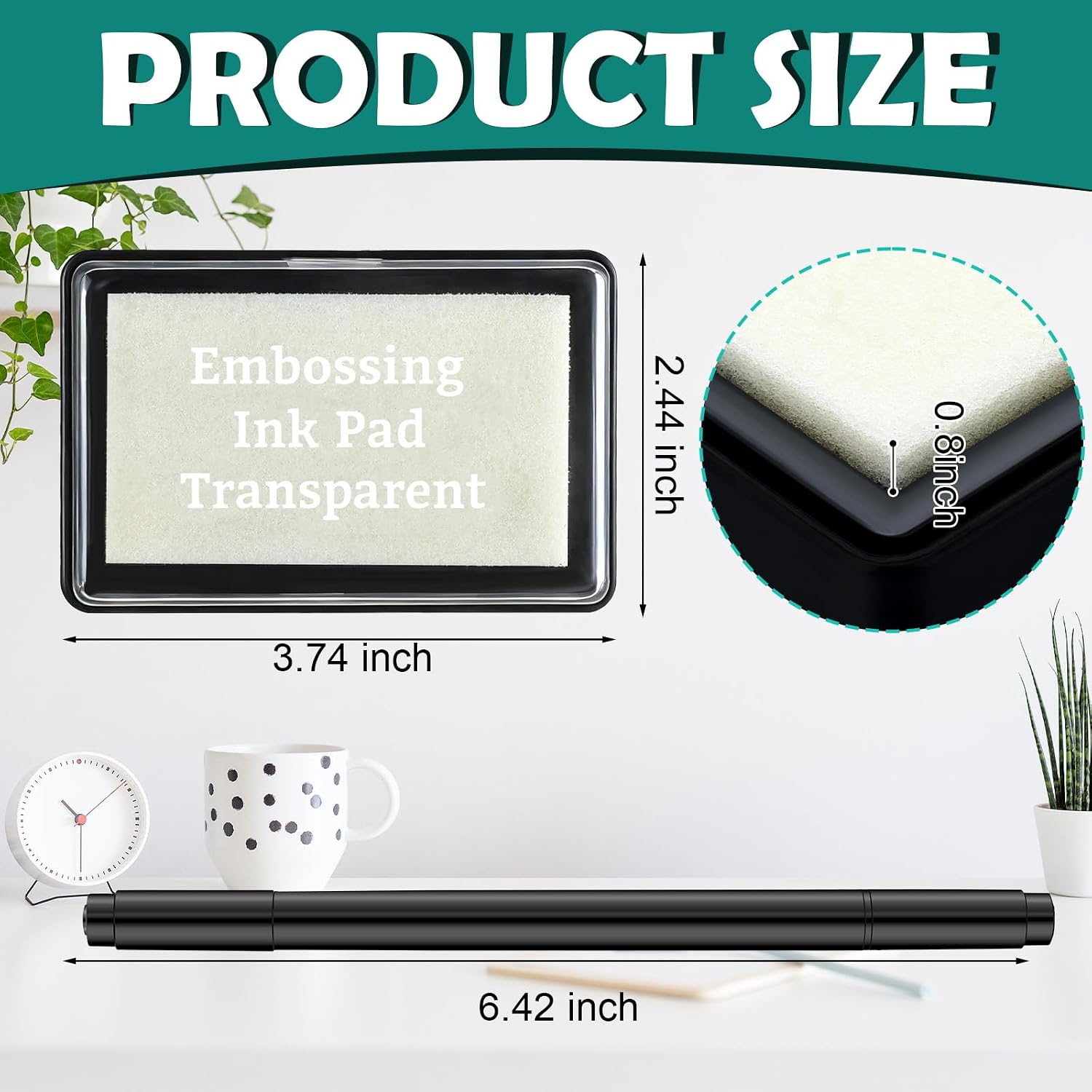 LemonSecret 4 Pcs Emboss It Kit Included 2 Clear Embossing Ink Pad 2 Embossing Pen White Stamp Ink Pad Emboss Kit for Paper Scrapbooking Crafts