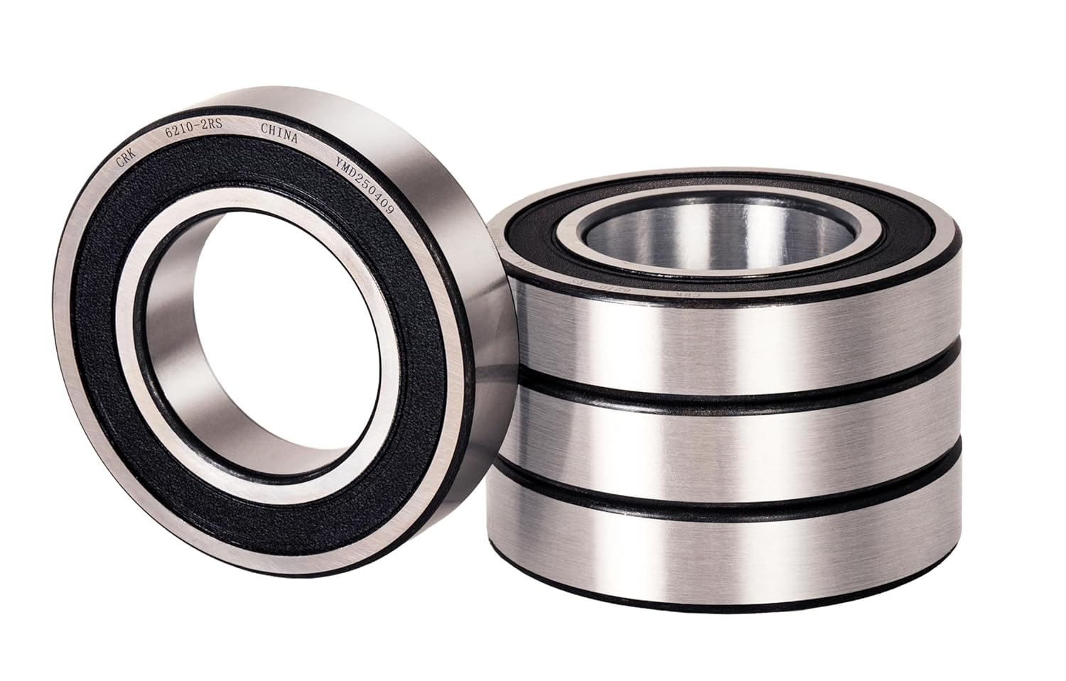 4 Packs 6210-2RS Deep Groove Ball Bearings, 50x90x20mm,Double Sealed Ball Bearing Chrome Steel P6