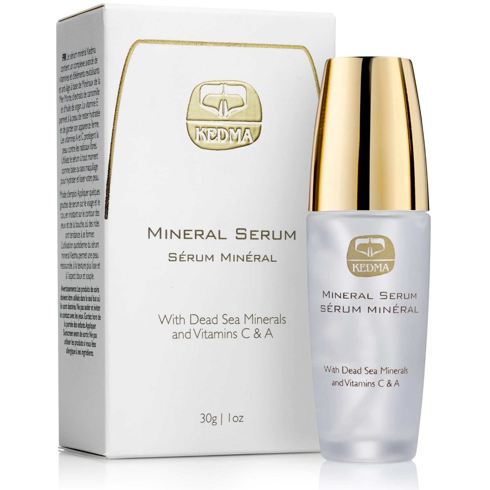 Kedma, Mineral Anti-Aging Serum, Hydrating and Revitalizing for Skin, With Dead Sea Minerals, Vitamins A, C, E