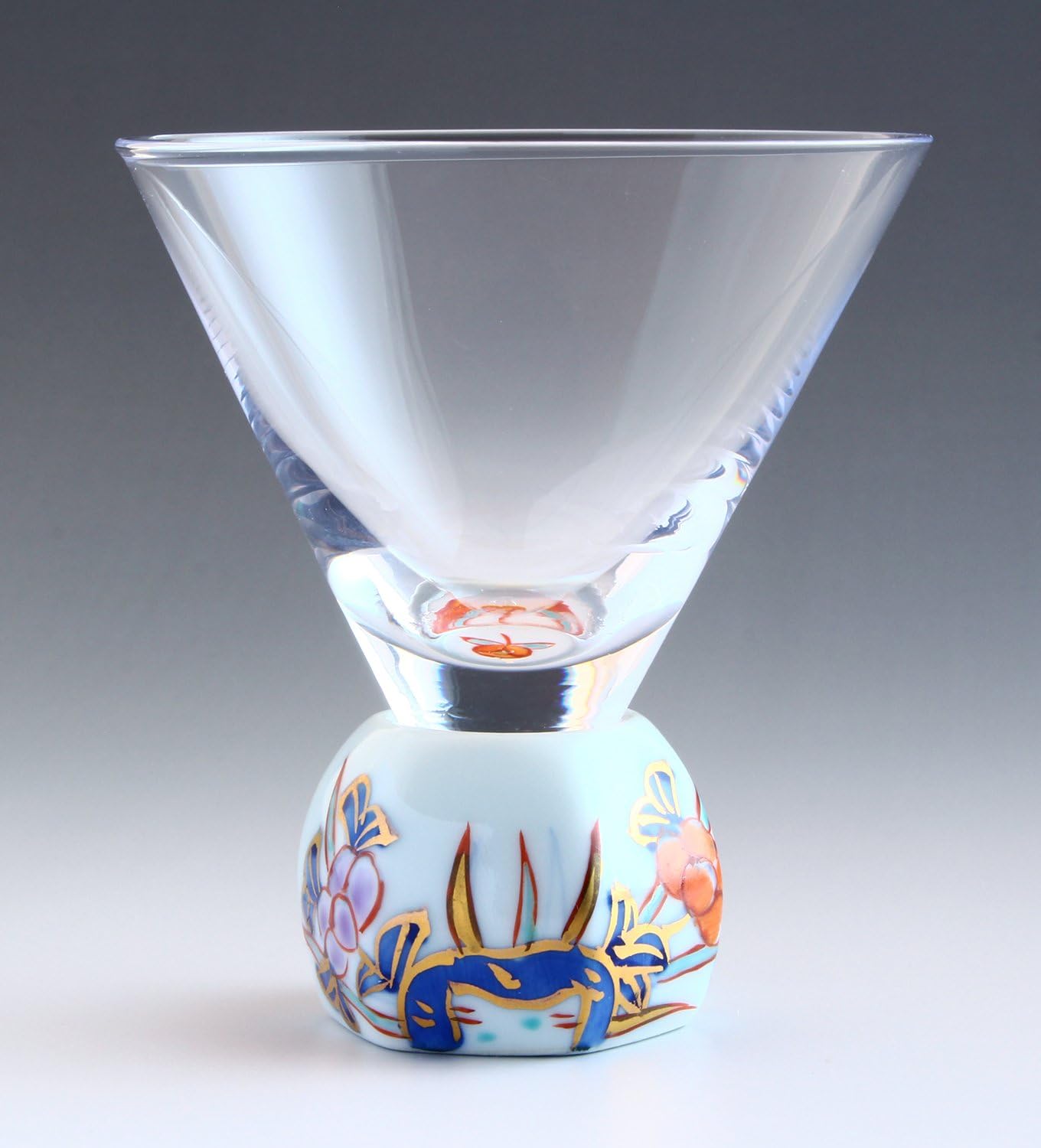 Arita Ware HK-01-6 SAKE GLASS Roman Glass, Hexagonal, Old Imari Style