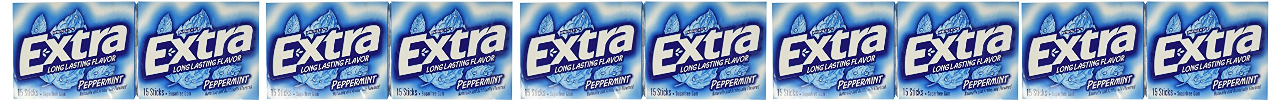Wrigleys Extra Peppermint, 15-Count (Pack of 10)