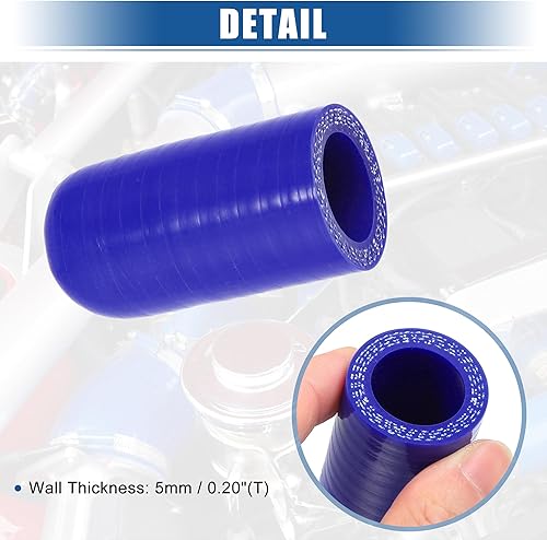 Miniatura 10 de uxcell 1 Unidades 0.984 in ID Silicona Tapa de Refrigerante con Abrazadera para Refrigerante Calentador Bypass Vacío Agua Puerto Azul