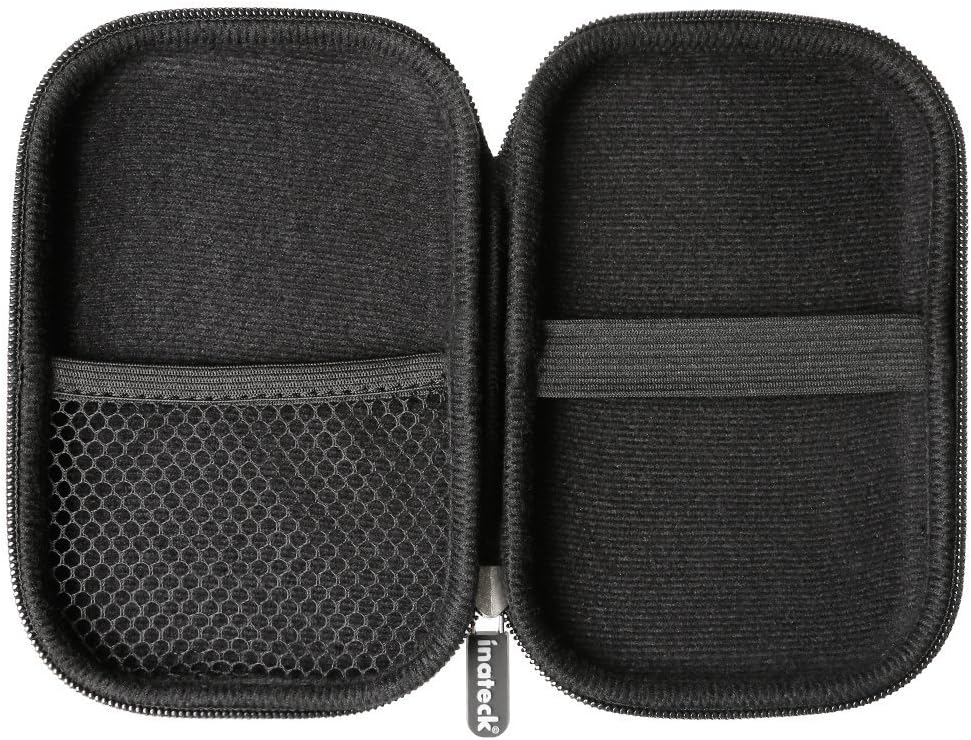 Inateck Portable Shockproof EVA Carrying Case Shell with Zipper for 2.5 Inch Hard Disk Drives HDD/ SSD and My Passport Ultra (Black)