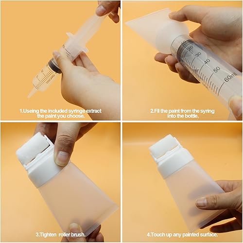 Miniatura 5 de 3 pinceles de pintura de retoque, herramienta de reparación de pared con cepillo de rodillo pequeño, cepillo de retoque de almacenamiento con