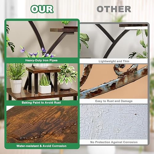 Miniatura 6 de Soporte para plantas de interior con luces de crecimiento, estante de exhibición de plantas de interior de 8 niveles, estante esquinero de 61