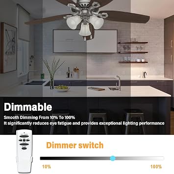 Ceiling Fan Remote Replacement - Reverse, 3-Speed & Light Dimmer