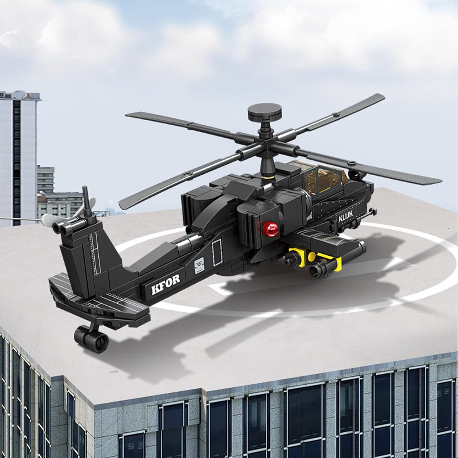 Black Hawk Helicopter & SWAT Truck Police Military Building Block Set, with 24 Soldiers Figures, Compatible with Lego 853792 Accessory, Weapons Accessories