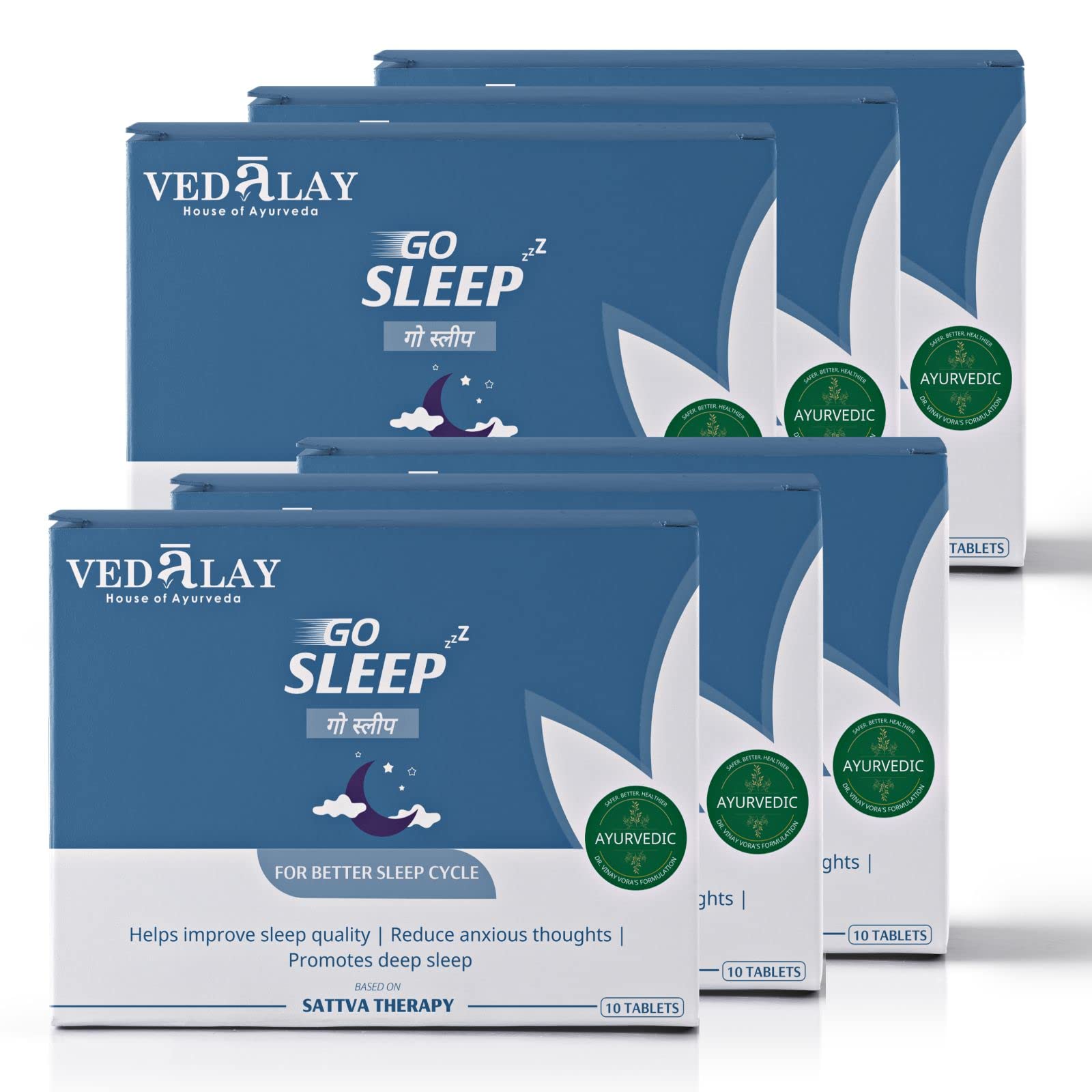 Vedalay GoSleep Ayurvedic Tablets | For Sleep Support & Regulating Sleep Cycle| 2 month pack (60 tablets) | Restful Sleep Naturally