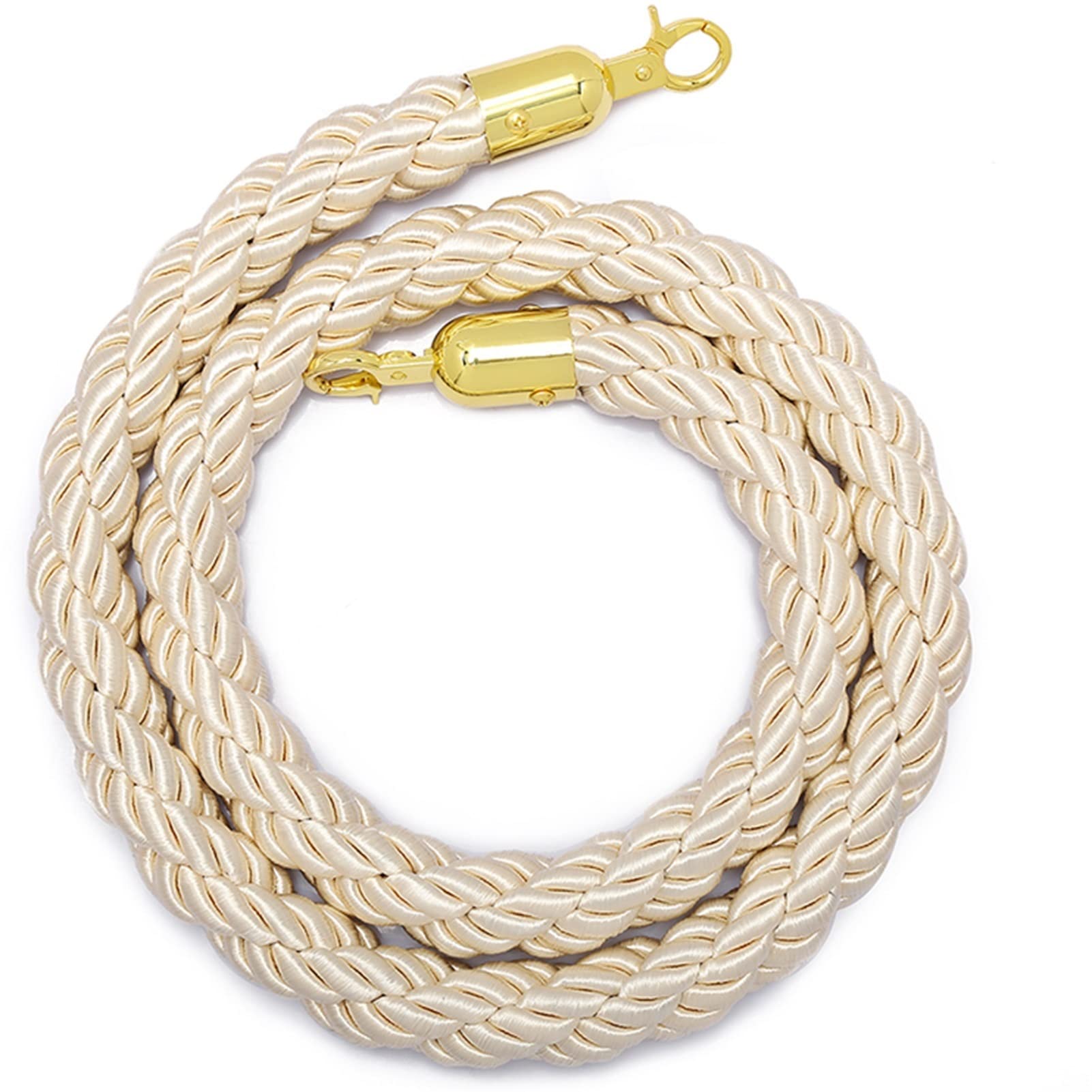 ZBBGTJK Queue Management Rope with den Hooks Braided Hemp Ber Rope for Crowd Control 2.5m (8.2ft) Twisted Ropes for Line Stanchions and Waiting Areas