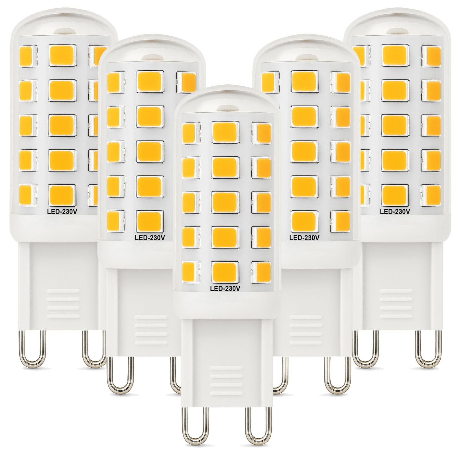 Euxper G9 3W Warm White LED Bulbs Equivalent to 40W Halogen Bulbs, 580 Lumens