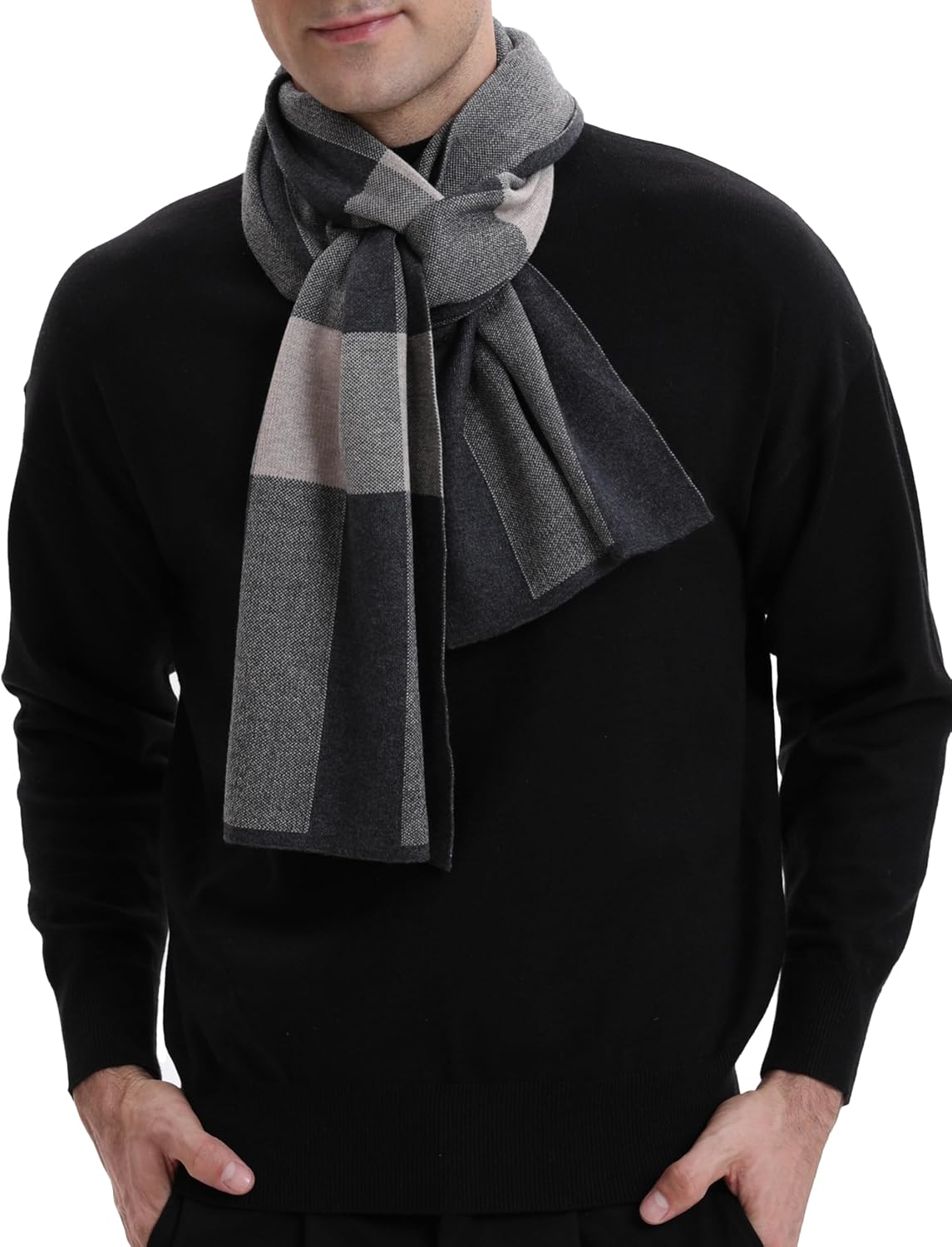 KEECOW Mens Merino Wool Winter Scarf Classic Warm Soft Thick Long - Image 5