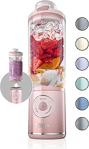 Ninja Blast Max, Portable Blender + Twist &amp; Go, Personal Blender, Ninja Blender, Smoothie, Blend, Ice Crush, 3 Programs, Cordless, 22 oz removable Vessel, Dishwasher Safe, Leakproof, Pink, BC251PK