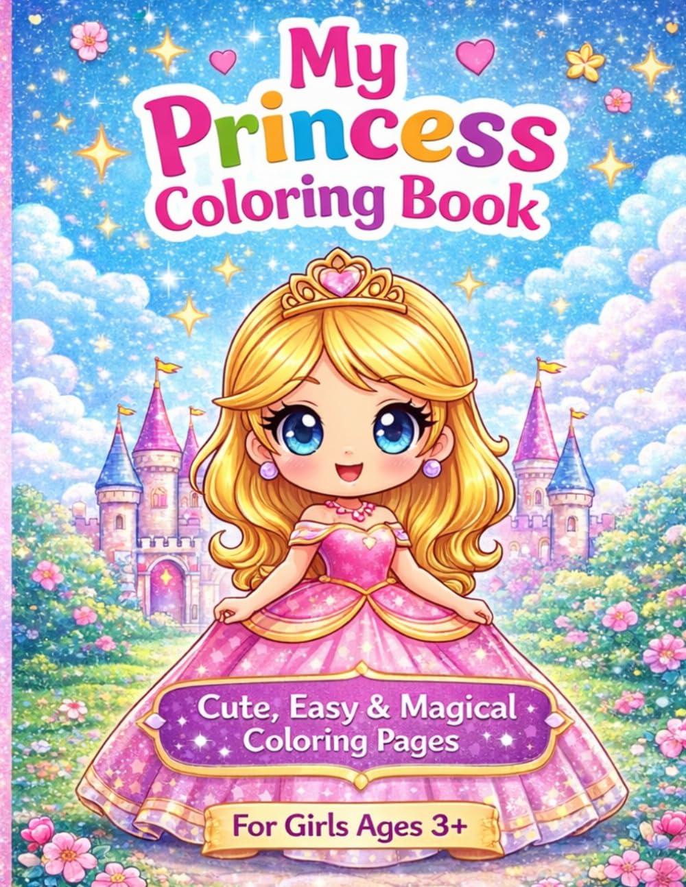 My Princess Coloring Book: Cute, Easy & Magical Coloring Pages for Girls Ages 3+