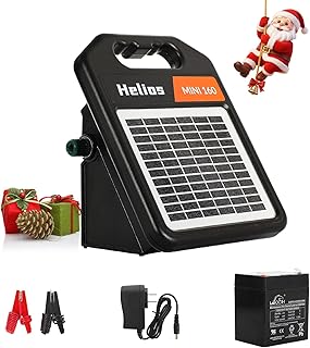 10 Miles Solar Electric Fence Charger with Day/Night Mode, 0.11J Portable Solar Fence Charger with Rechargeable Solar Panel for 24-Hour Uninterrupted Protection Electric Fence Energizer