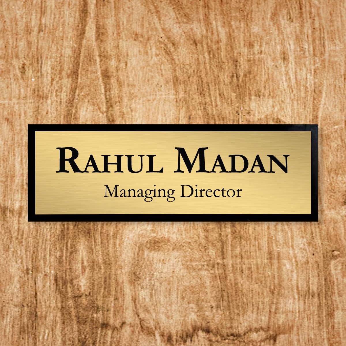 Personalized Acrylic Name Plate Signage For House,Black & Silver Engraving Custom Self-Adhesive Name Board (12 X 4 Inches,Brushed Gold) — Amazon image 9