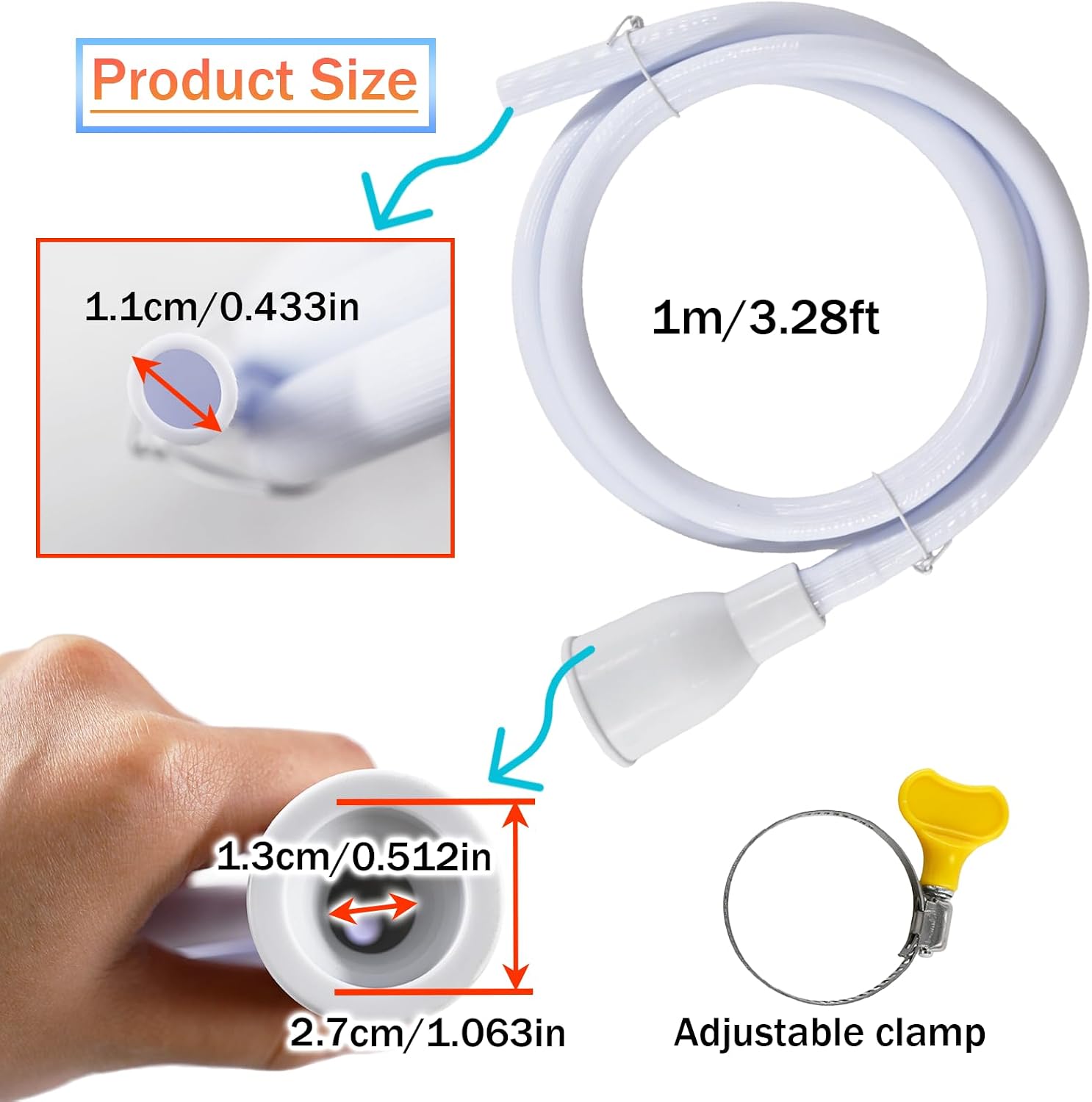 1M/3.28FT Sink Extension Hose,Portable Sink Hose Attachment for Gardening image 2