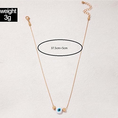 Miniatura 6 de YienDoo Gargantilla bohemia contra el mal de ojo, collar pequeño de protección contra el mal de ojo, collar con dije de ojo azul turco, gargantilla