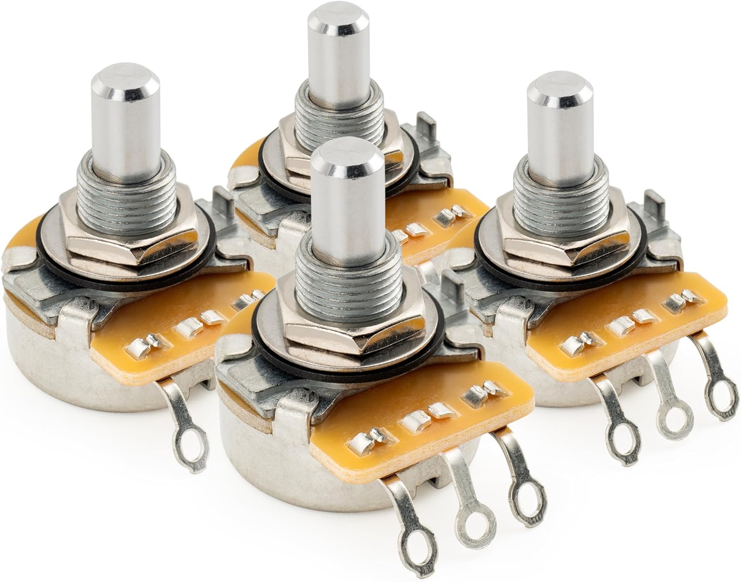 CTS 450 A250K Pots Solid Standard Shaft 3/8 Inch 10% Audio Taper Potentiometers for Electric Guitar Bass (Set of 4)