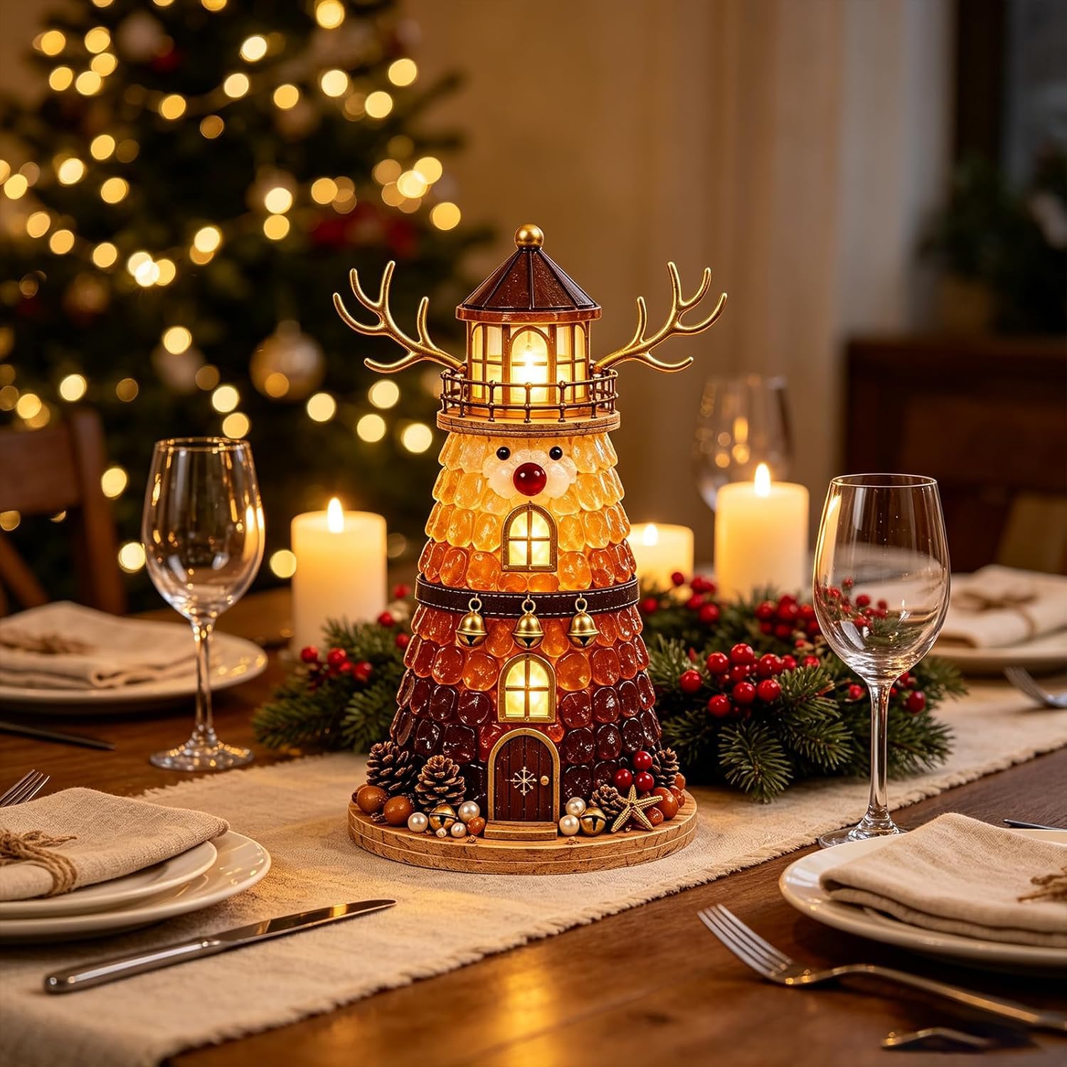 Christmas DIY Lighted Sea Glass Kit – Santa Claus House