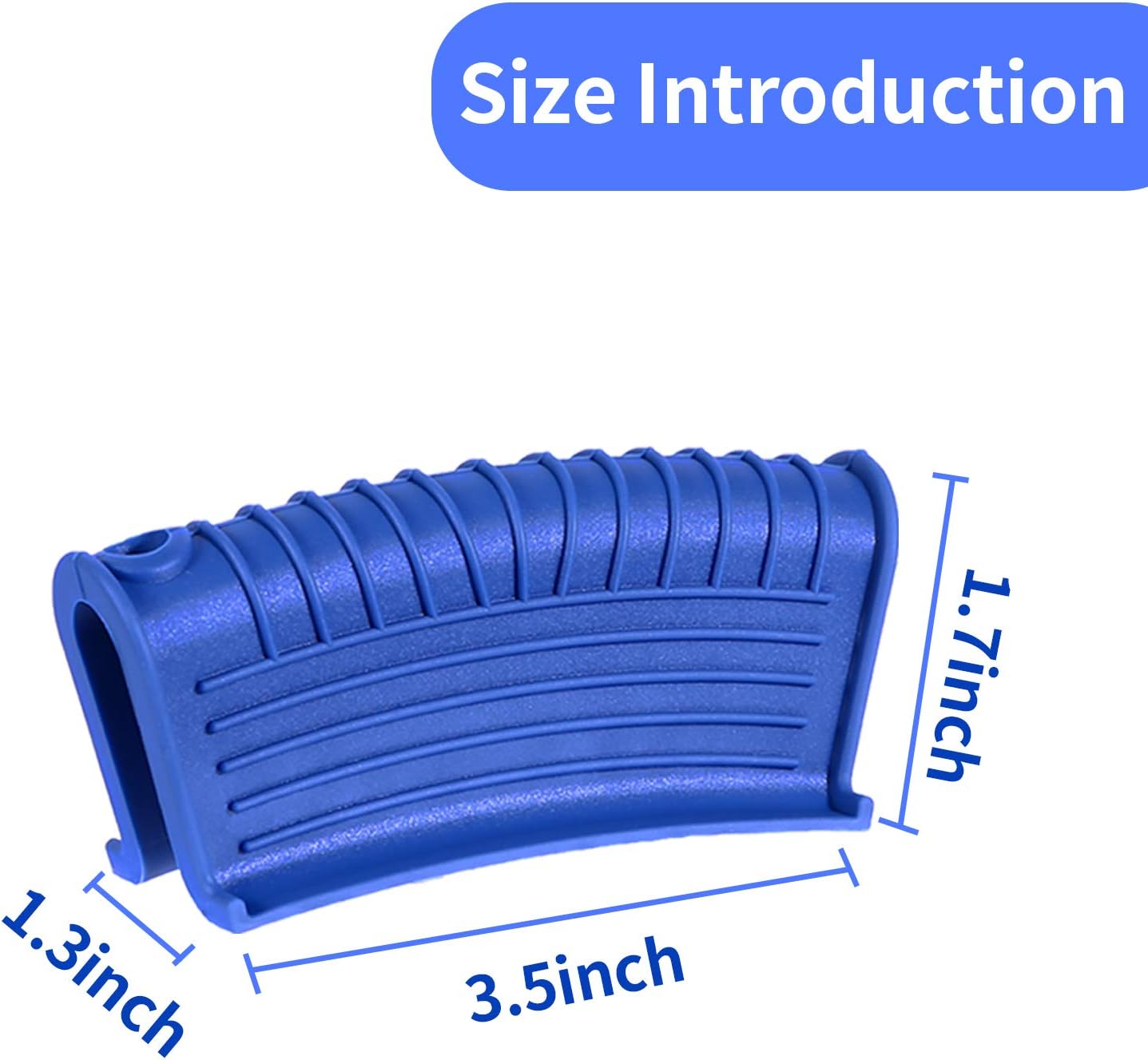 Silicone Pot Handle Holder Cast Iron Skillet Holders Cover Non Slip Hot Pot Pan Handle Cover Sleeve Heat Resistant Potholder Cookware Handles for Cast Iron Skillet Metal Frying Pans Oven (Blue 2pcs)