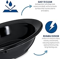 Vista 3 de Carlisle FoodService Products - Tazón reutilizable de plástico Kingline, tazón de frutas con borde para hogar y restaurante, de melamina, 4.75 Blanco