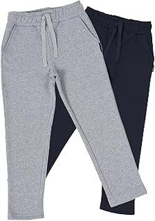 BY COMEOR Siyah-Antrasit Kalın Pamuklu Beli Lastikli Yan Cepli 2'li Erkek Çocuk Eşofman Altı