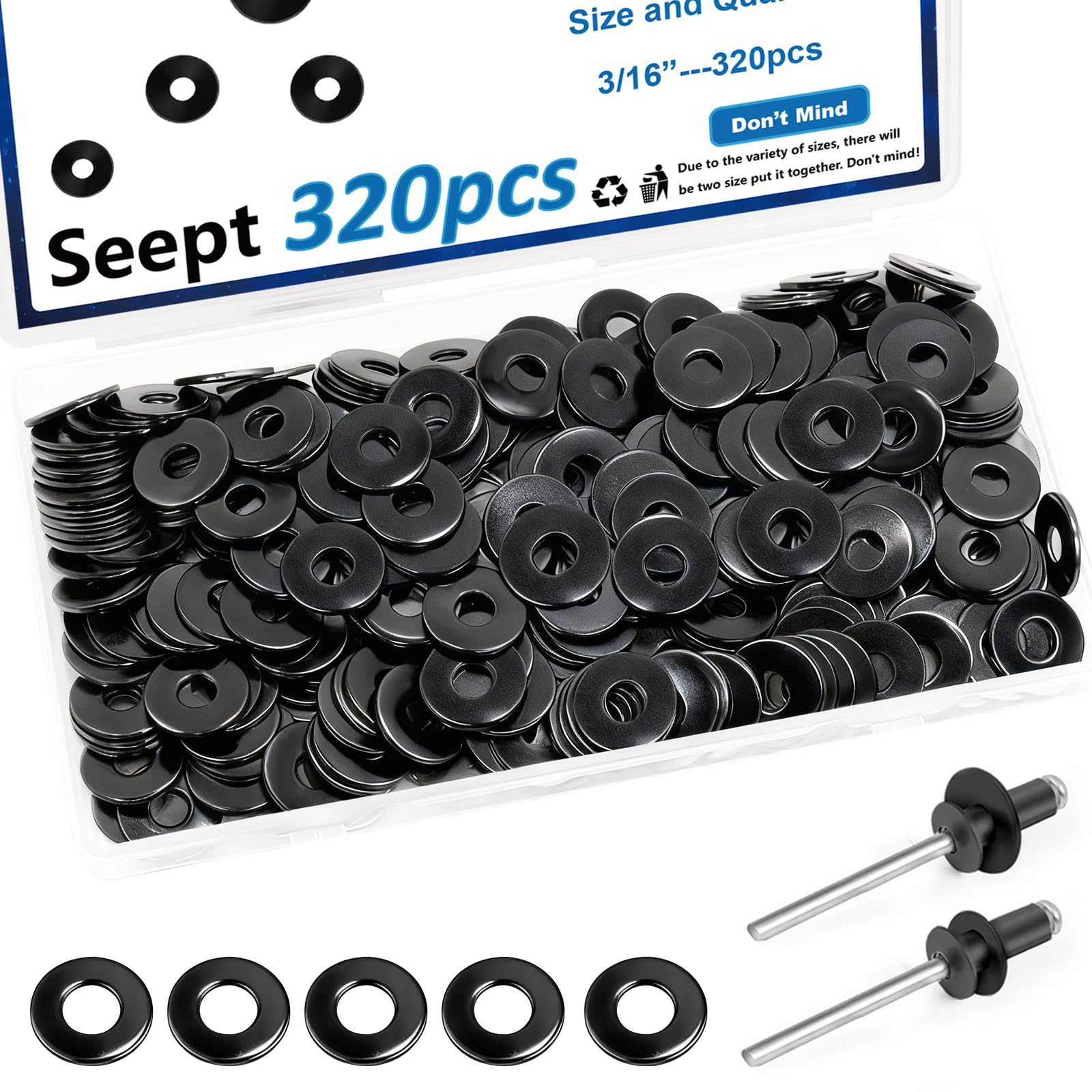 Stainless Steel Pop Rivet Washers - Assortment Kit -7 Stainless Steel Pop Rivet Washers - Assortment Kit -7