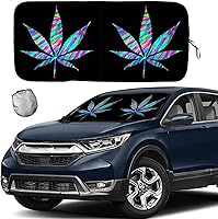 Vista 15 de [2025 Actualización] Parasol para parabrisas con palmera tropical y puesta de sol en la playa, para automóvil, SUV, camión, mantiene el vehículo