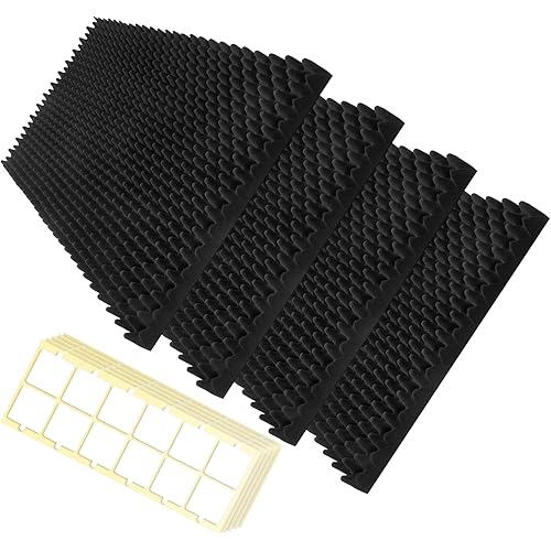4 Pack Acoustic Panels, 2"x24"x48" High Density Soundproof Foam Panels for Walls, Egg Crate Foam,Soundproof Wall panels,Sound Absorbing Panels, Sound Proof Panels Fire Resistant for Studio Equipment