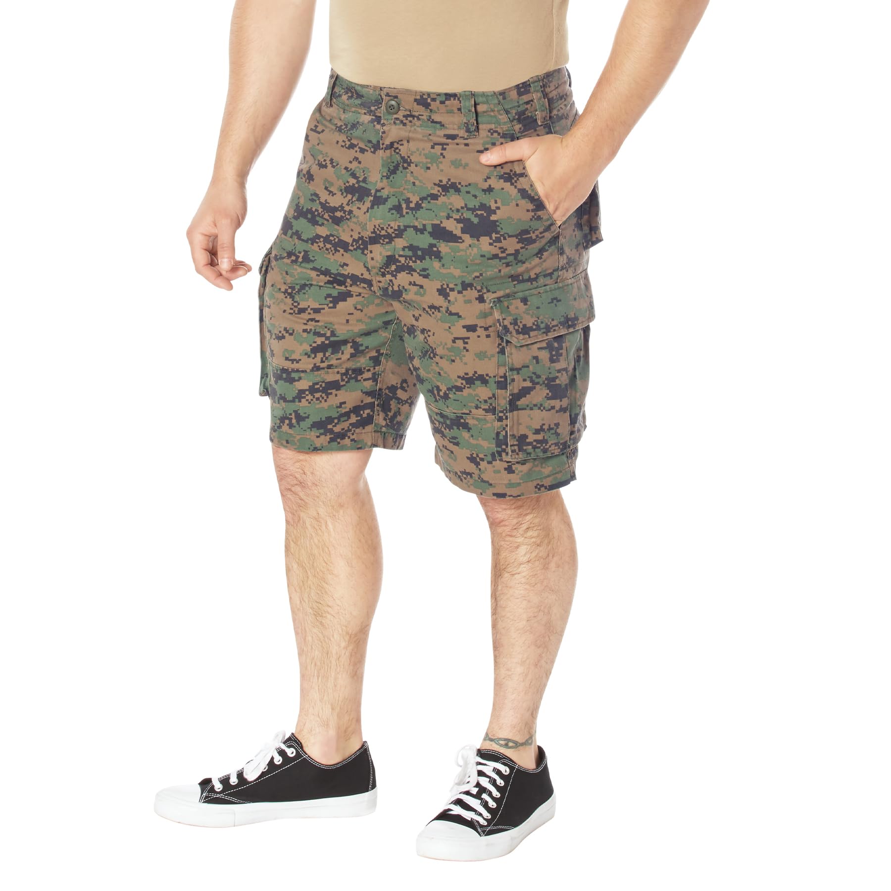 ROTHCO Vintage Woodland Digital Camouflage Cargo Shorts (Large)