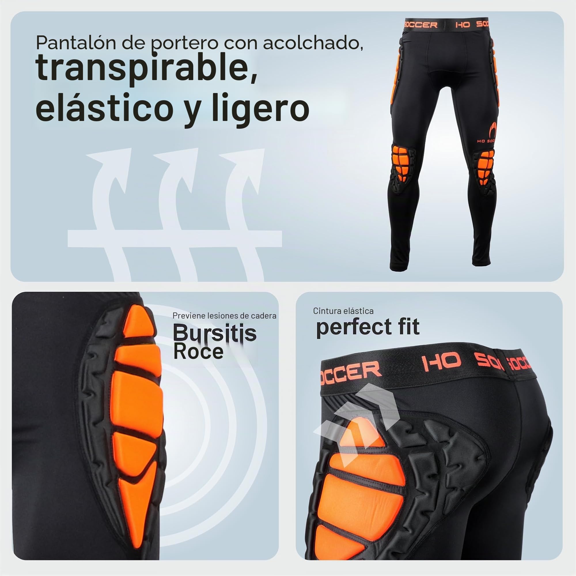Pantalones Largos de Portero Impact, con Protecciones, Unisex niños.