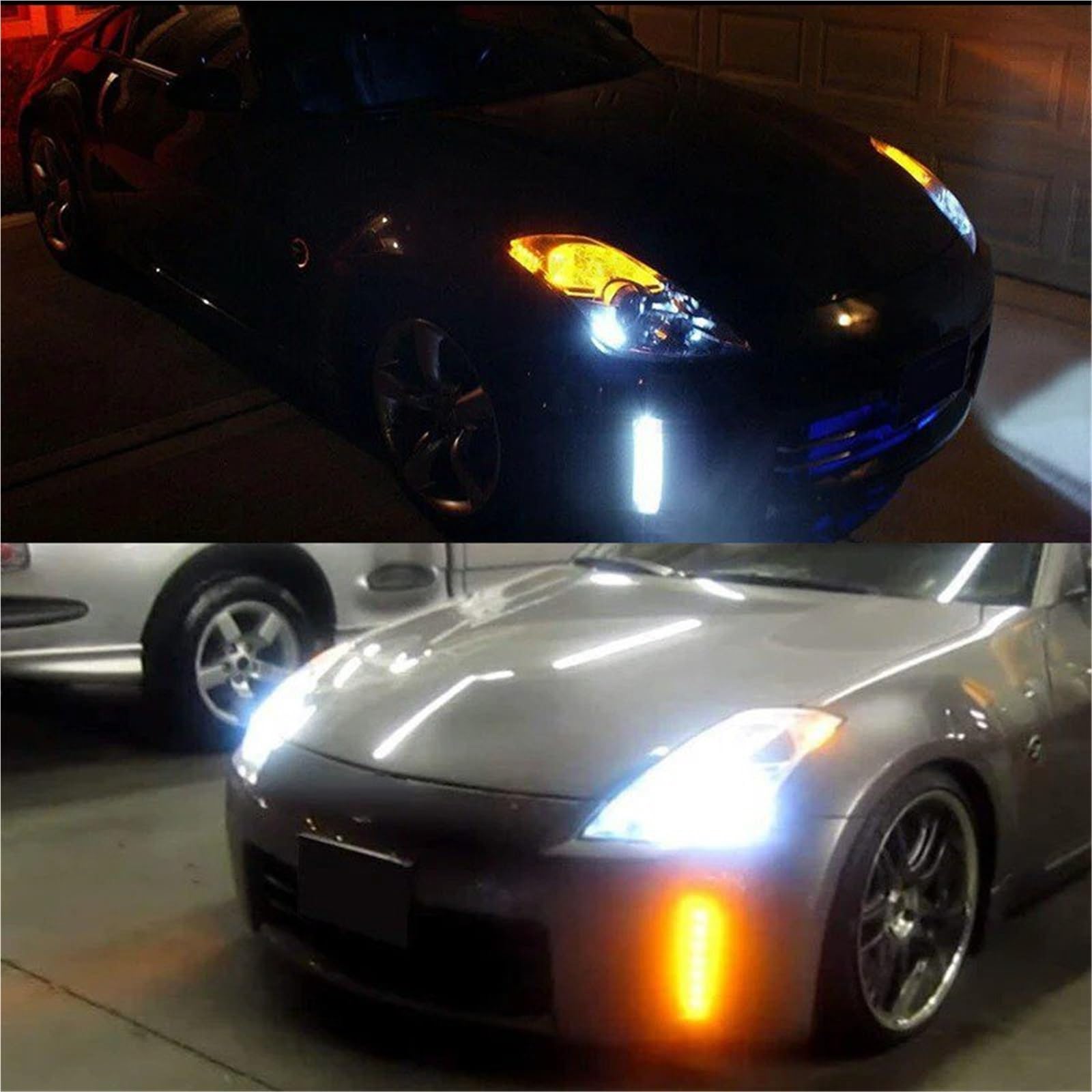 Luz Señal Giro Conjunto Luces Circulación Diurna para Coche para Nissan 350z LCI 2006 2007 2008 2009 LED Blanco como Luz Circulación Diurna Ámbar como Señal Giro