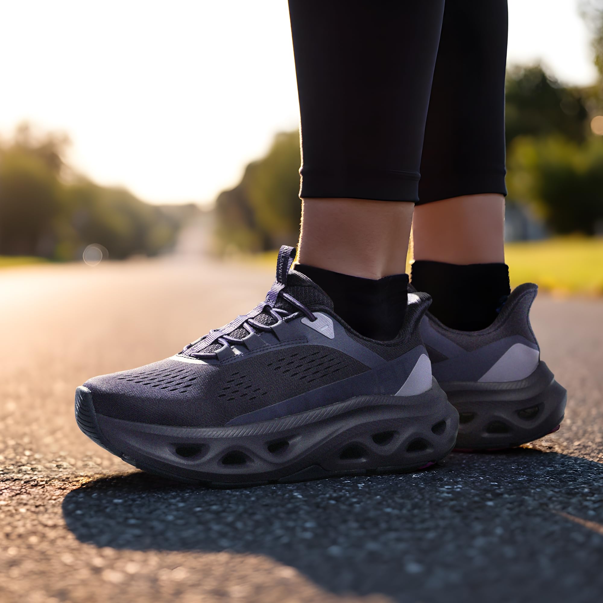 ALLSWIFIT Zapatillas de senderismo para mujer, sin cordones, con manos libres, antideslizantes, cómodas, para entrenamiento, gimnasio, atletismo, casual, transpirables, para correr, tenis MoveSlide