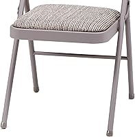 Vista 8 de MECO 4-Pack Steel Frame Folding Dining & Event Chairs, Chicory Lace Motif Upholstery, Beige - Foldable Seating with Cushioned Seat and Padded Back