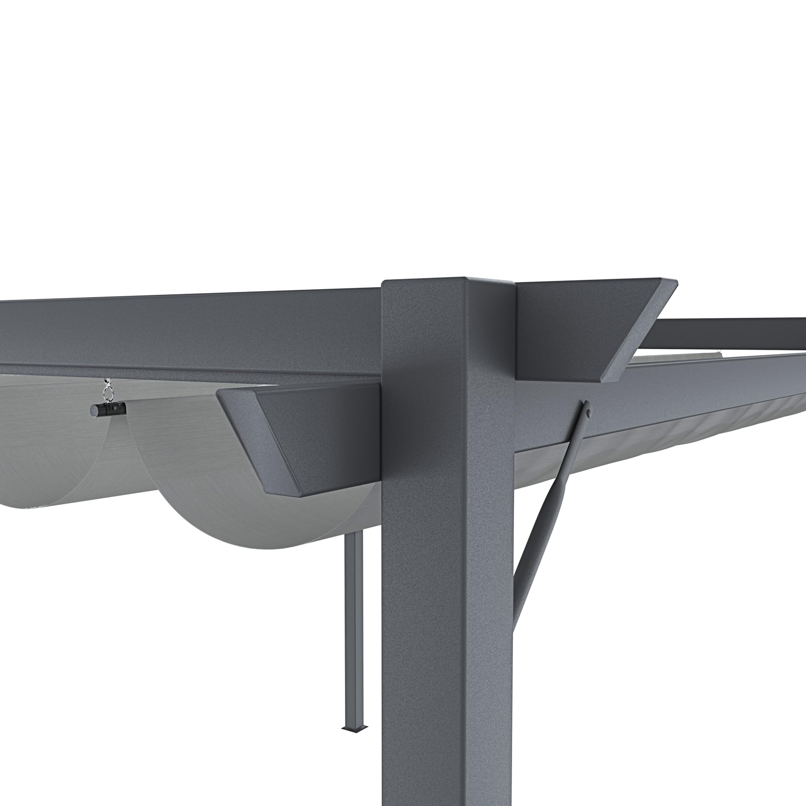 BRICOZONE Pergola Gazebo Giardino Telo Retrattile Pergolato Impermeabile Richiudibile Struttura In Acciaio Terrazzo Balcone Veranda Patio Piscina Esterno Design Moderno Elegante (3 x 4 M, Grigio)