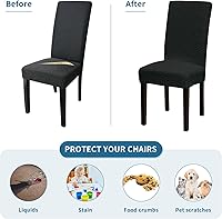 Vista 176 de Juego de 6 fundas elásticas para sillas de comedor, extraíbles y lavables, para sillas de comedor, hotel, ceremonia