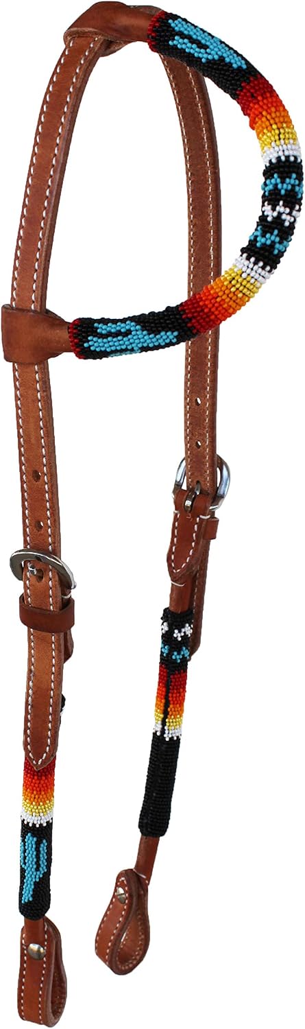 Pro Rider Horse Show Bridle Western Leather Headstall 79RT09HA