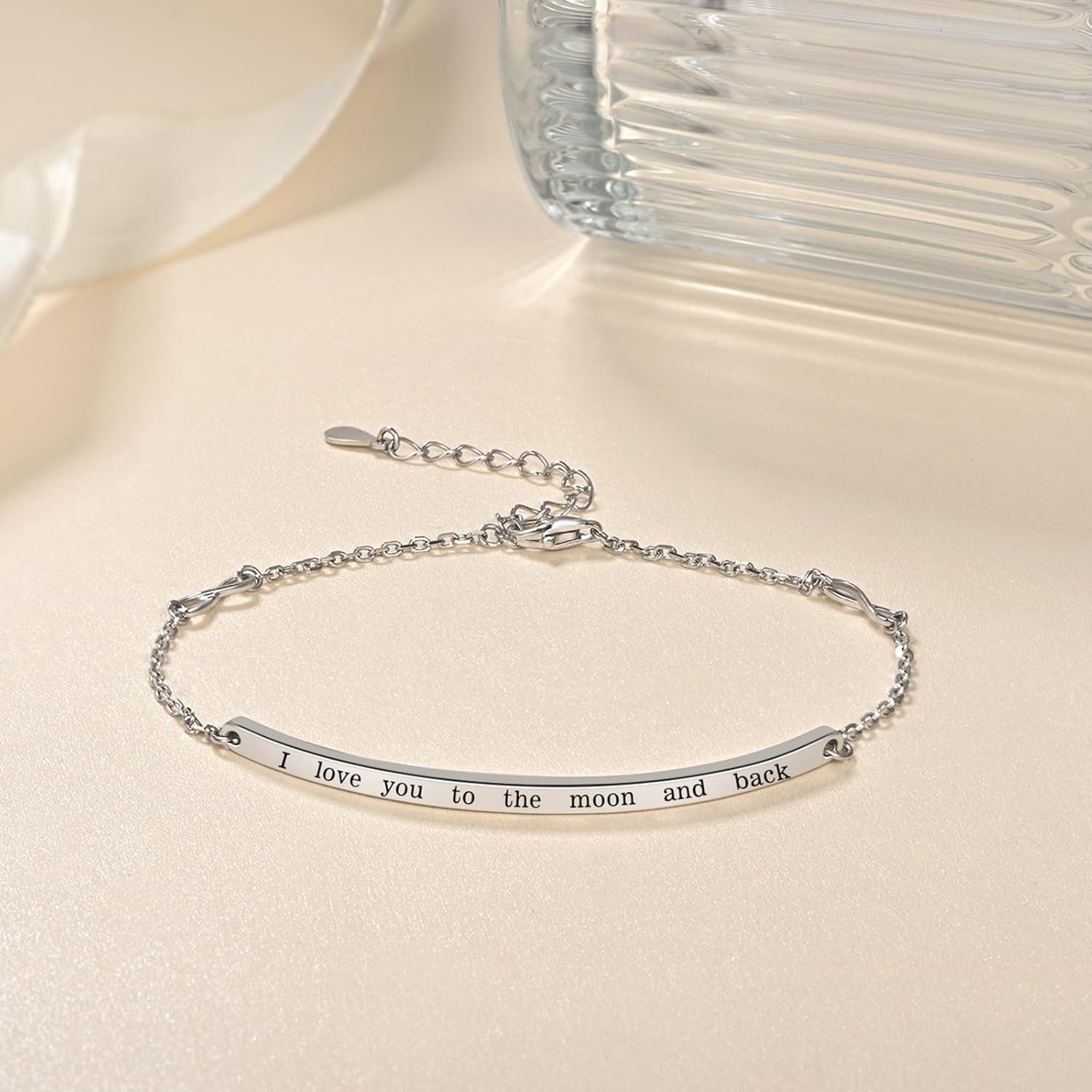 Engraved Inspirational Bracelet Adjustable Hope Bracelets Jewelry Gift for Women Wife Mother Friends