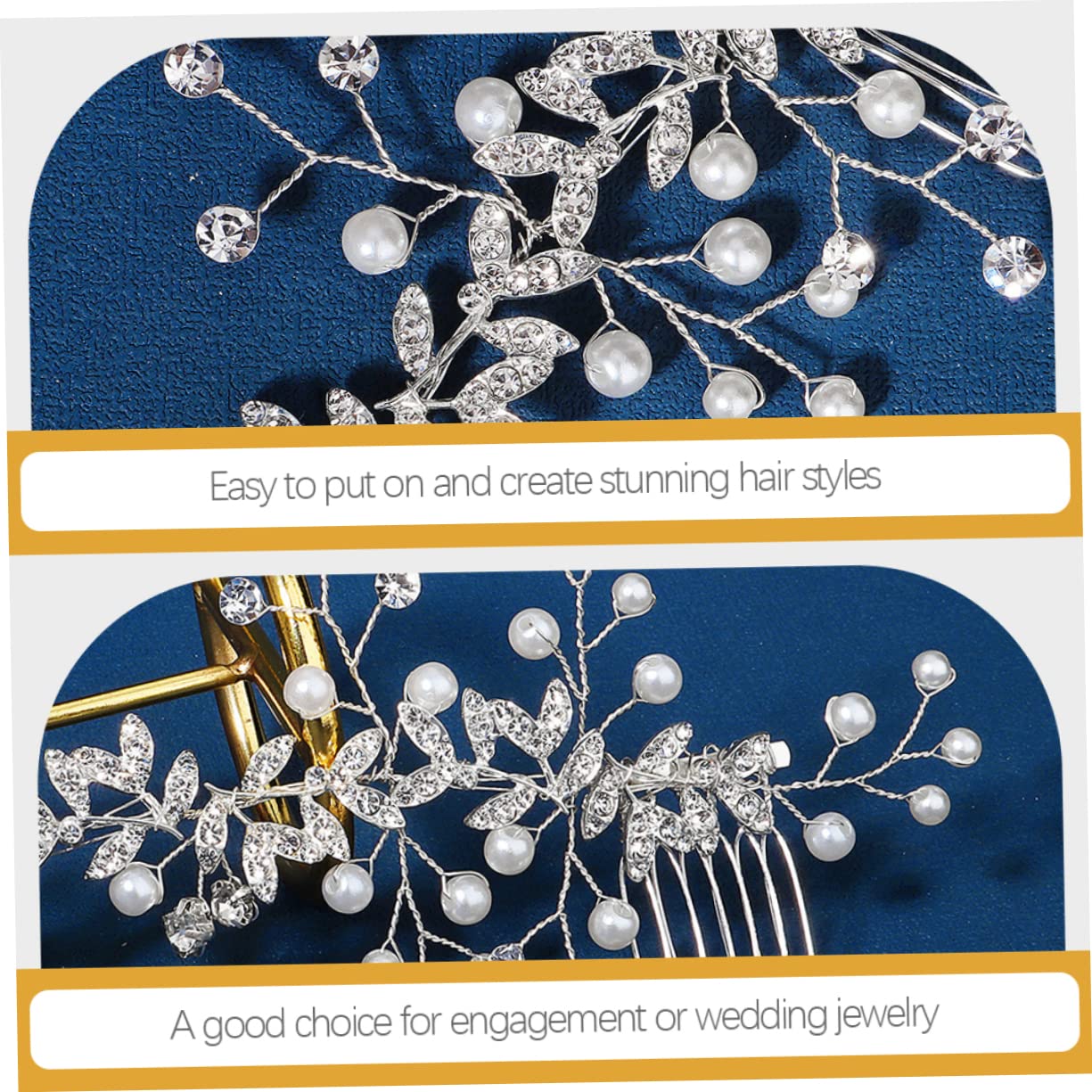 FRCOLOR 5 Piezas accesorios para el cabello de novia diadema de perlas accesorios para el cabello para niñas hair topper horquillas de novia suministros de boda tocado para Metal