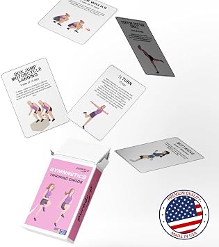 Puredrop Gymnastics Training Equipment Aid Cards: Great Training Drills for Solo Practice. Exercises and Workouts for at Home. Fun Activity for Kids, Youth Junior and Beginners Gymnasts Dance