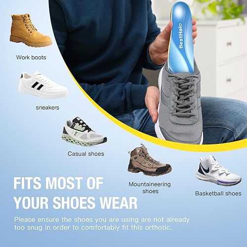 Miniatura 8 de Plantillas para fascitis plantar, inserciones de soporte de arco alto, cojín de gel, alivio para pies planos, plantillas ortopédicas de más de 220