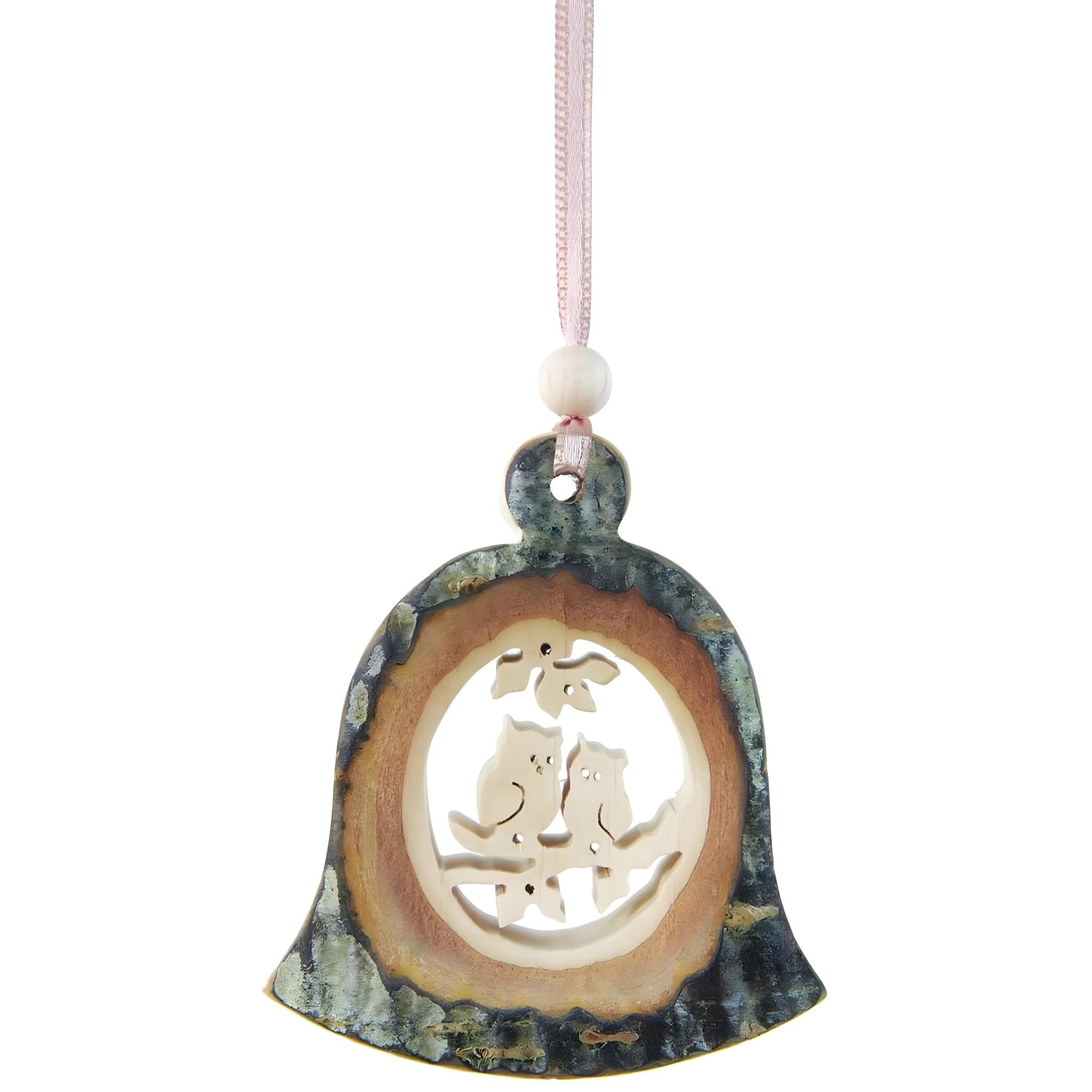 Dolfi Wooden Bell Decoration 10 cm | Natural Wood in Val Gardena | Nativity Figure