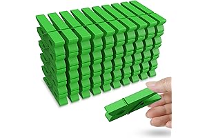 50 Pack of Vibrant Green Wooden Clothespins: A Touch of Nature for...