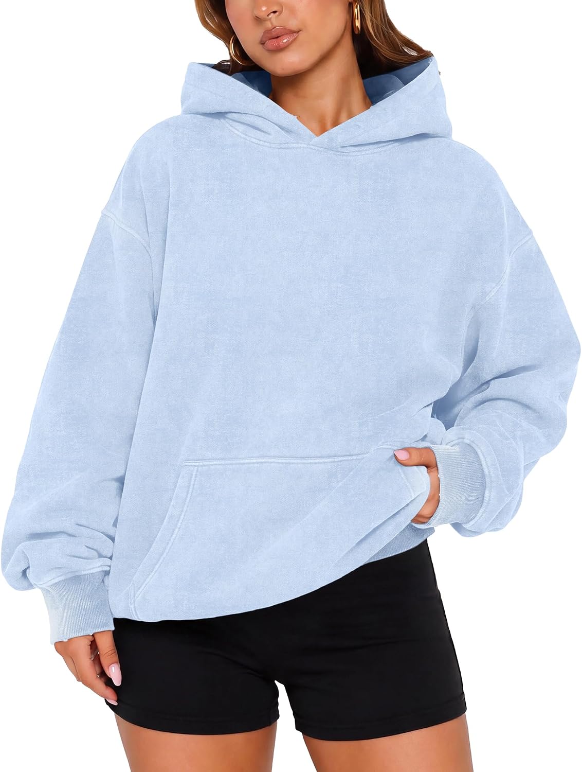 Dnzzs Womens Oversized Hoodie Acid Wash Hoodie Vintage Sweatshirt Heavyweight Fleece Cotton Streetwear Trendy Sweatshirts
