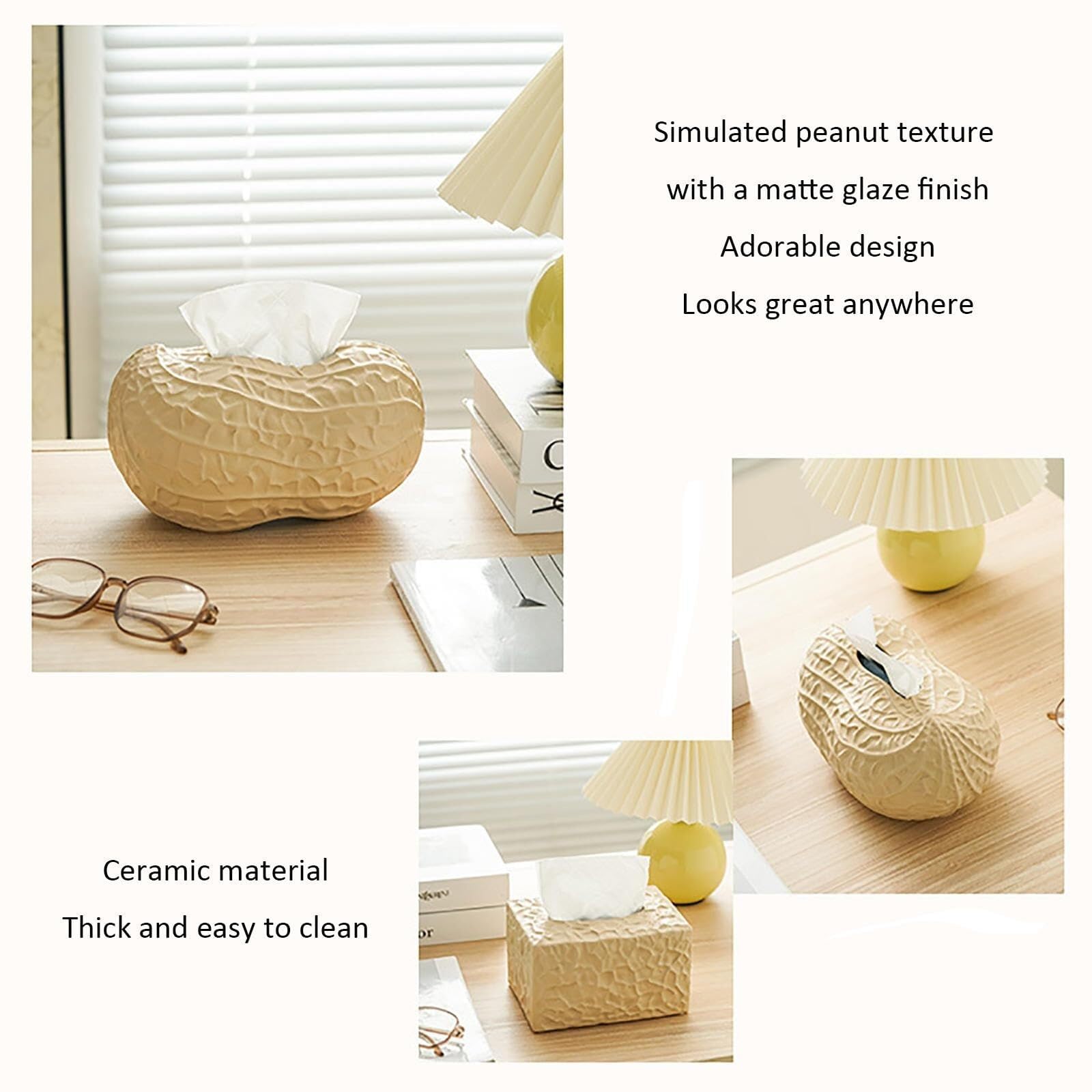 Porta fazzoletti Creativo porta fazzoletti in ceramica soggiorno cucina e sala da pranzo decorativo tavolo Divertenti decorazioni per il bagno(Square)