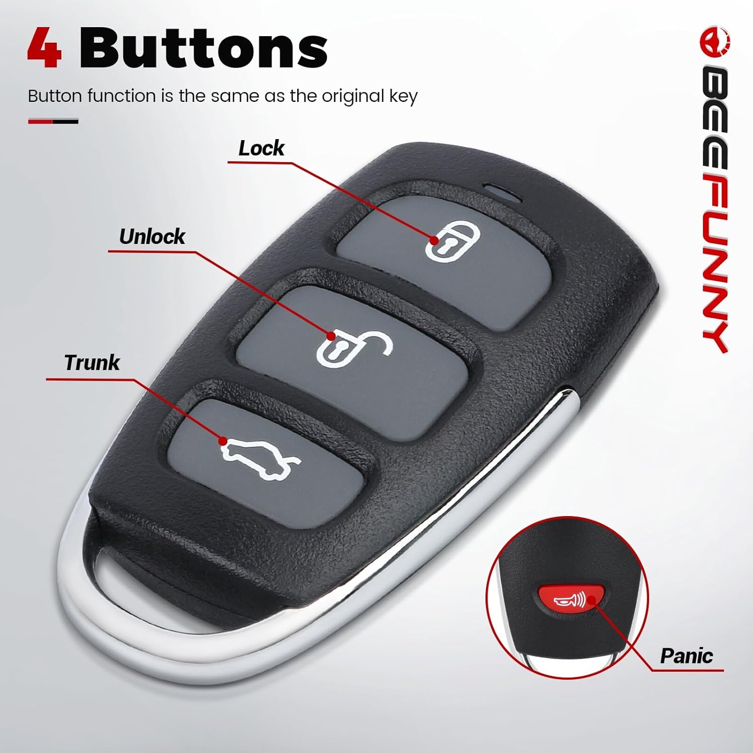Beefunny Keyless Entry Remote Transmitter for Hyundai Azera 2006-2011 Veracruz 2007-2012 P/N: 95430-3L022 (2)