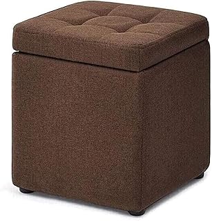 N B Makeup Toy Ottoman Footstool Footrest Stool Ottomans Foot Vanity Stools Shoe Change Bench Seat Rest Storage Chair Square (Brown)