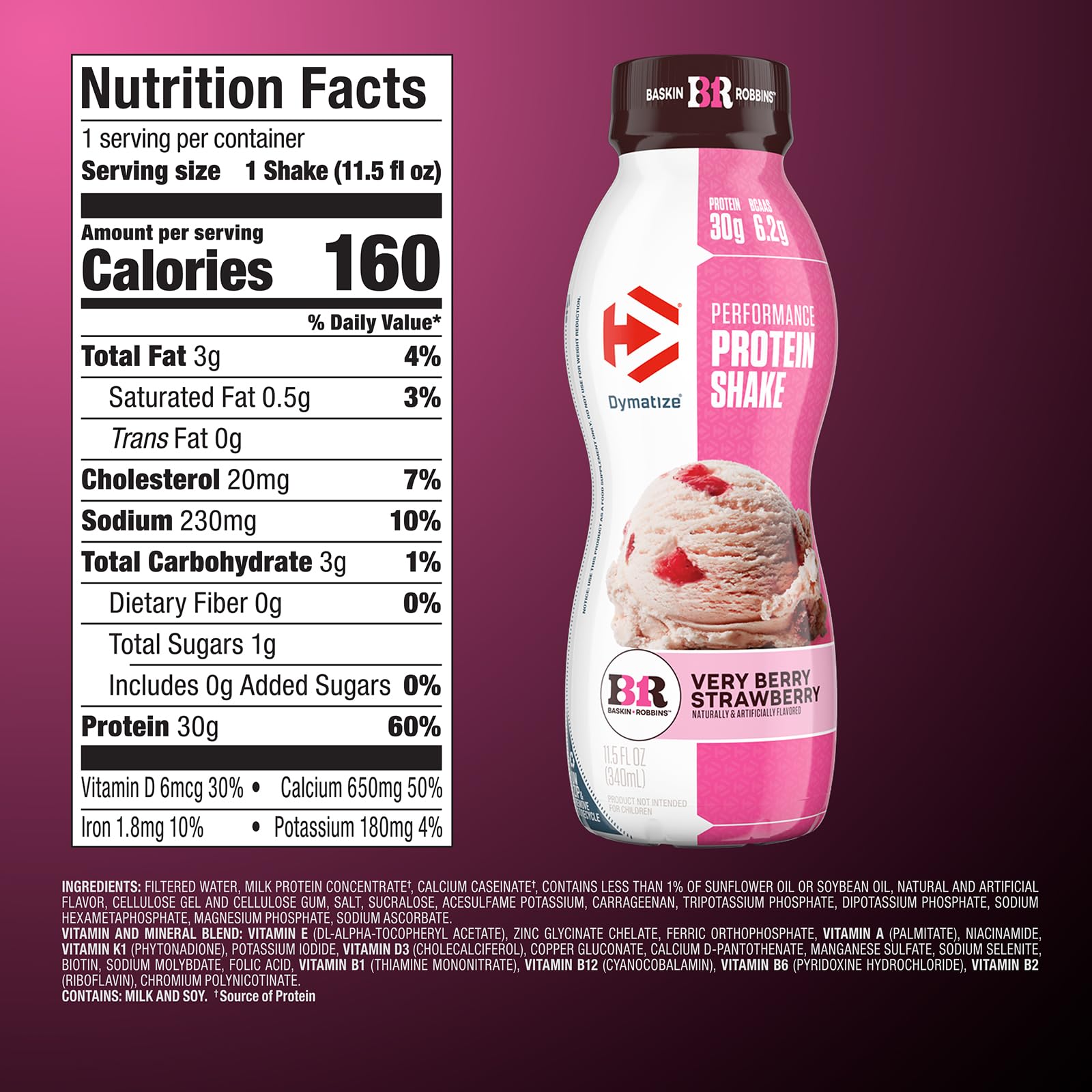 Dymatize 30g High Protein Performance Shake, Strawberry, 12 Pack — Amazon image 2