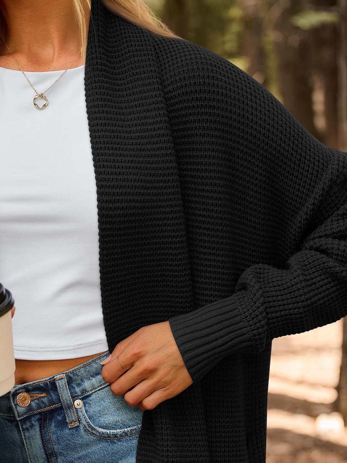 LILLUSORY Long Cardigan Sweaters for Women Fall Trendy Oversized Open Front Winter Coat - Image 5